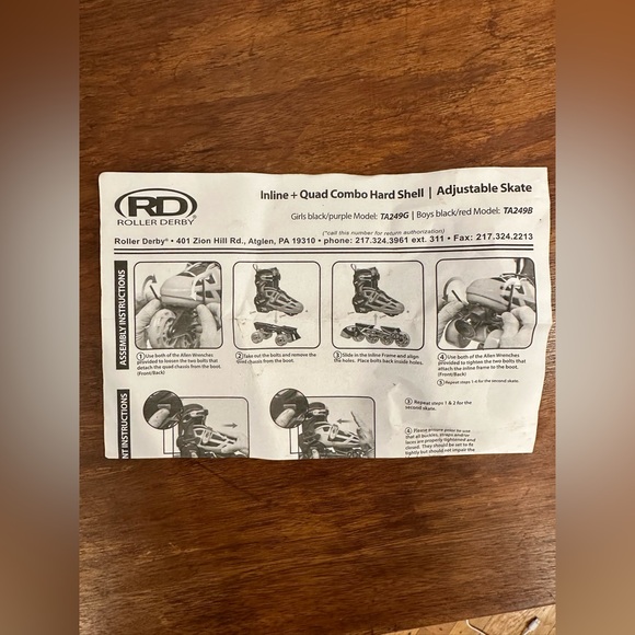 Roller Derby Falcon 2-in-1 Combo Quad & Inline Skates - Purple/Black - Picture 11 of 11